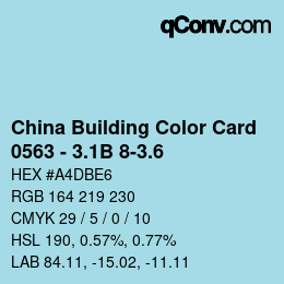 カラーコード: China Building Color Card - 0563 - 3.1B 8-3.6 | qconv.com