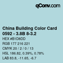 カラーコード: China Building Color Card - 0592 - 3.8B 8-3.2 | qconv.com