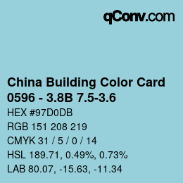 カラーコード: China Building Color Card - 0596 - 3.8B 7.5-3.6 | qconv.com