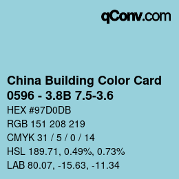 Color code: China Building Color Card - 0596 - 3.8B 7.5-3.6 | qconv.com