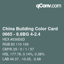 カラーコード: China Building Color Card - 0665 - 8.8BG 4-2.4 | qconv.com