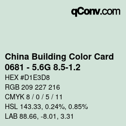 カラーコード: China Building Color Card - 0681 - 5.6G 8.5-1.2 | qconv.com