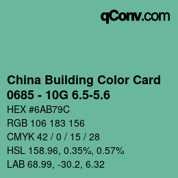 カラーコード: China Building Color Card - 0685 - 10G 6.5-5.6 | qconv.com