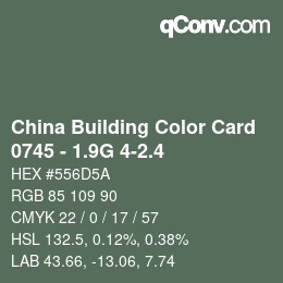 カラーコード: China Building Color Card - 0745 - 1.9G 4-2.4 | qconv.com