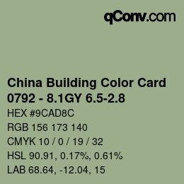 カラーコード: China Building Color Card - 0792 - 8.1GY 6.5-2.8 | qconv.com