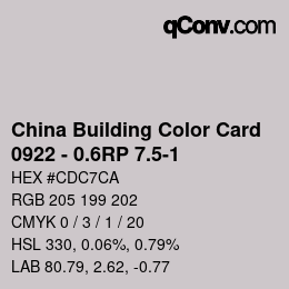 カラーコード: China Building Color Card - 0922 - 0.6RP 7.5-1 | qconv.com