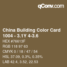 カラーコード: China Building Color Card - 1004 - 3.1Y 4-3.6 | qconv.com