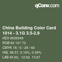カラーコード: China Building Color Card - 1014 - 3.1G 3.5-2.8 | qconv.com