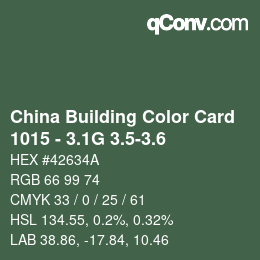 カラーコード: China Building Color Card - 1015 - 3.1G 3.5-3.6 | qconv.com