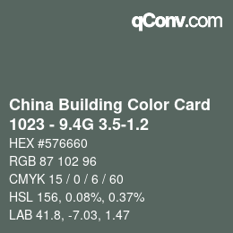 カラーコード: China Building Color Card - 1023 - 9.4G 3.5-1.2 | qconv.com