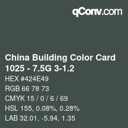 カラーコード: China Building Color Card - 1025 - 7.5G 3-1.2 | qconv.com
