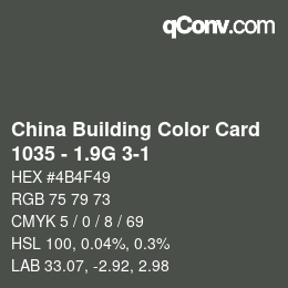 カラーコード: China Building Color Card - 1035 - 1.9G 3-1 | qconv.com