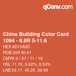 カラーコード: China Building Color Card - 1094 - 8.8R 5-11.6 | qconv.com