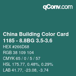 カラーコード: China Building Color Card - 1185 - 8.8BG 3.5-3.6 | qconv.com