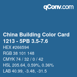 カラーコード: China Building Color Card - 1213 - 5PB 3.5-7.6 | qconv.com