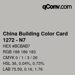 Color code: China Building Color Card - 1272 - N7 | qconv.com