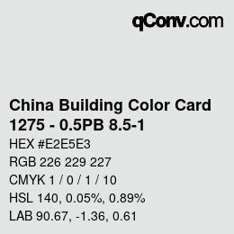カラーコード: China Building Color Card - 1275 - 0.5PB 8.5-1 | qconv.com