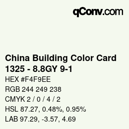 カラーコード: China Building Color Card - 1325 - 8.8GY 9-1 | qconv.com