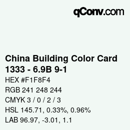 カラーコード: China Building Color Card - 1333 - 6.9B 9-1 | qconv.com
