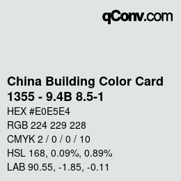 カラーコード: China Building Color Card - 1355 - 9.4B 8.5-1 | qconv.com