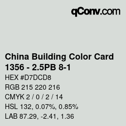 カラーコード: China Building Color Card - 1356 - 2.5PB 8-1 | qconv.com