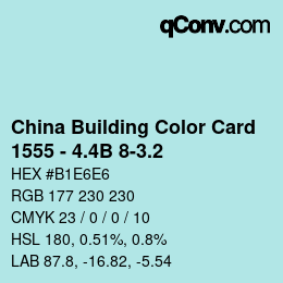 カラーコード: China Building Color Card - 1555 - 4.4B 8-3.2 | qconv.com