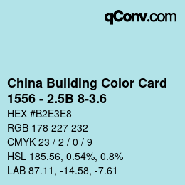 カラーコード: China Building Color Card - 1556 - 2.5B 8-3.6 | qconv.com