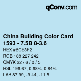 カラーコード: China Building Color Card - 1593 - 7.5B 8-3.6 | qconv.com