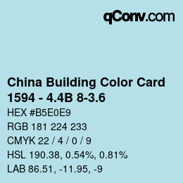 カラーコード: China Building Color Card - 1594 - 4.4B 8-3.6 | qconv.com