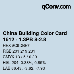 カラーコード: China Building Color Card - 1612 - 1.3PB 8-2.8 | qconv.com