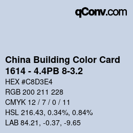 カラーコード: China Building Color Card - 1614 - 4.4PB 8-3.2 | qconv.com