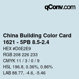 カラーコード: China Building Color Card - 1621 - 5PB 8.5-2.4 | qconv.com