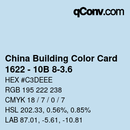 カラーコード: China Building Color Card - 1622 - 10B 8-3.6 | qconv.com