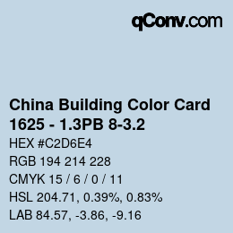 カラーコード: China Building Color Card - 1625 - 1.3PB 8-3.2 | qconv.com