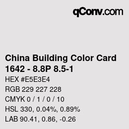 カラーコード: China Building Color Card - 1642 - 8.8P 8.5-1 | qconv.com
