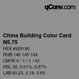 Farbcode: China Building Color Card - N5.75 | qconv.com