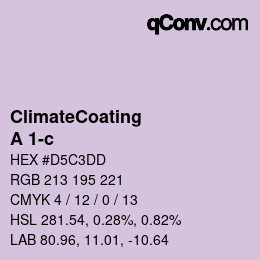 Código de color: ClimateCoating - A 1-c | qconv.com