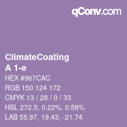 Código de color: ClimateCoating - A 1-e | qconv.com