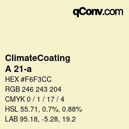 Farbcode: ClimateCoating - A 21-a | qconv.com
