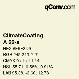 カラーコード: ClimateCoating - A 22-a | qconv.com
