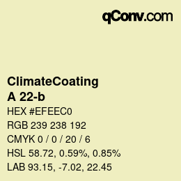 カラーコード: ClimateCoating - A 22-b | qconv.com