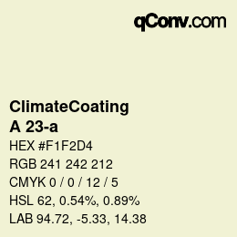 カラーコード: ClimateCoating - A 23-a | qconv.com