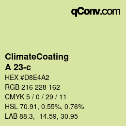 Code couleur: ClimateCoating - A 23-c | qconv.com