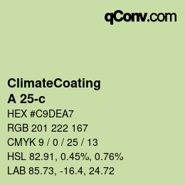 Código de color: ClimateCoating - A 25-c | qconv.com