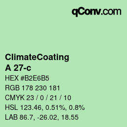 Color code: ClimateCoating - A 27-c | qconv.com