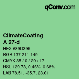 カラーコード: ClimateCoating - A 27-d | qconv.com