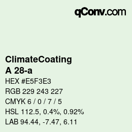 Color code: ClimateCoating - A 28-a | qconv.com