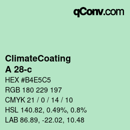 Code couleur: ClimateCoating - A 28-c | qconv.com