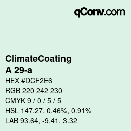 Color code: ClimateCoating - A 29-a | qconv.com