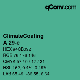 カラーコード: ClimateCoating - A 29-e | qconv.com